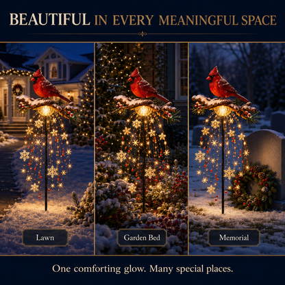 ❤️ Cardinal Memory Fountain – Lighted Christmas Remembrance Garden Decor