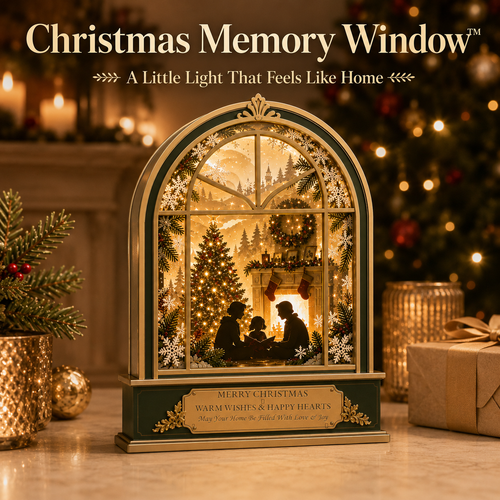🎄 Christmas Memory Window– Warm Family Holiday Night Light & Tabletop Keepsake ✨