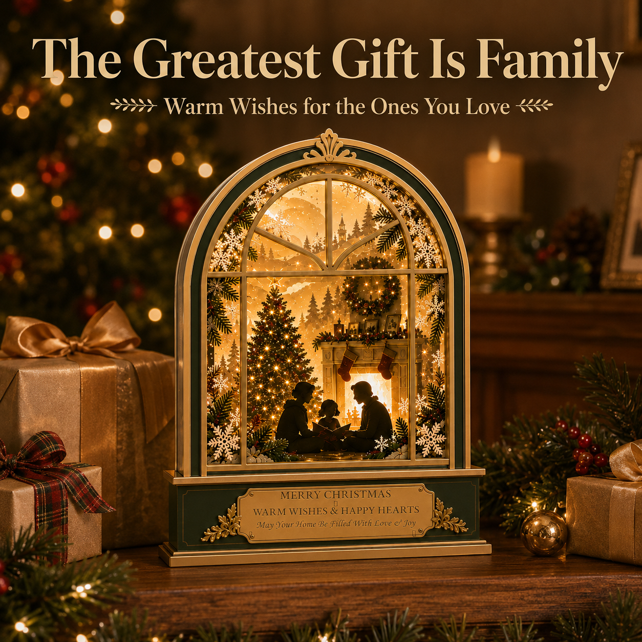 🎄 Christmas Memory Window– Warm Family Holiday Night Light & Tabletop Keepsake ✨