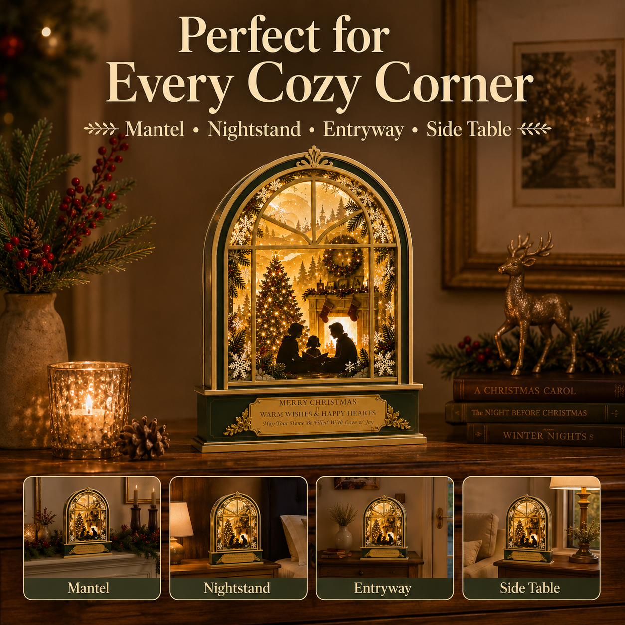 🎄 Christmas Memory Window– Warm Family Holiday Night Light & Tabletop Keepsake ✨