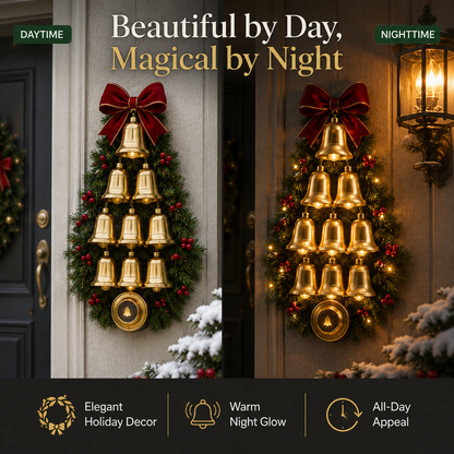 🔔 Christmas Bell Cascade Doorbell™ – Light-Up Holiday Chime Door Decor 🎄