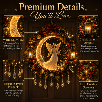 🎄✨ Christmas Moonlight Wreath Collection – Lighted Holiday Door Decor