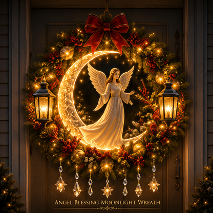 🎄✨ Christmas Moonlight Wreath Collection – Lighted Holiday Door Decor