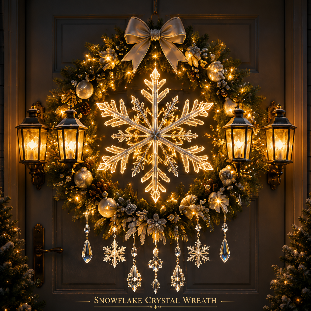 🎄✨ Christmas Moonlight Wreath Collection – Lighted Holiday Door Decor