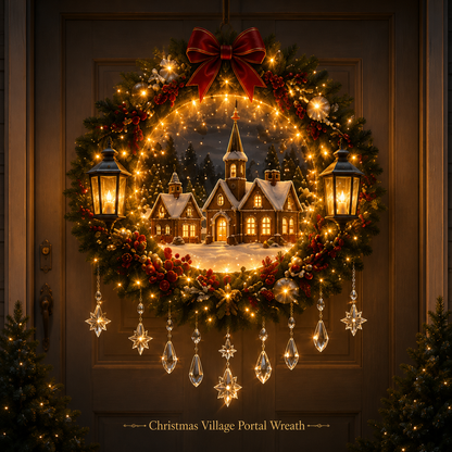 🎄✨ Christmas Moonlight Wreath Collection – Lighted Holiday Door Decor