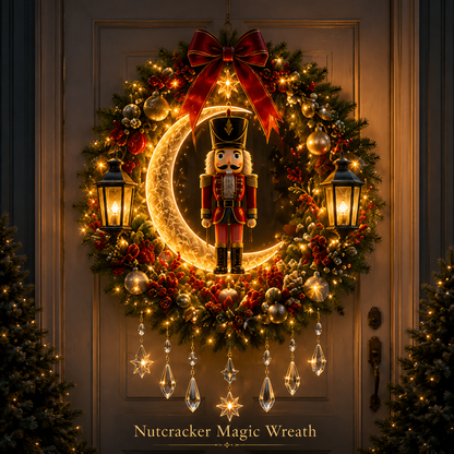🎄✨ Christmas Moonlight Wreath Collection – Lighted Holiday Door Decor
