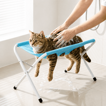 Foldable Pet Grooming Hammock Stand for Cats & Dogs