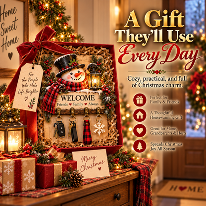 ⭐Welcome Key Holder™– Lighted Christmas Entryway Wall Decor