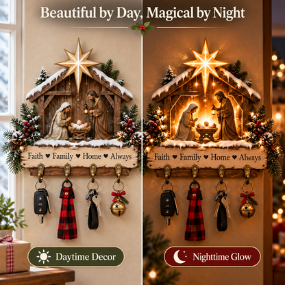 ⭐Welcome Key Holder™– Lighted Christmas Entryway Wall Decor