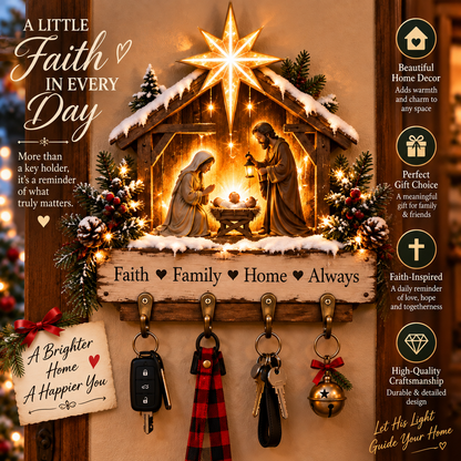 ⭐Welcome Key Holder™– Lighted Christmas Entryway Wall Decor