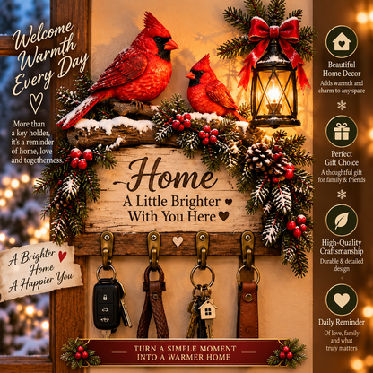 ⭐Welcome Key Holder™– Lighted Christmas Entryway Wall Decor