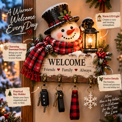 ⭐Welcome Key Holder™– Lighted Christmas Entryway Wall Decor