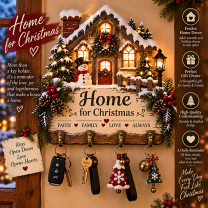⭐Welcome Key Holder™– Lighted Christmas Entryway Wall Decor