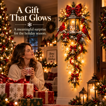 🎄 Cardinal Blessing Lantern Starfall Wall Light — Bring Warmth, Joy & Christmas Magic Home ✨