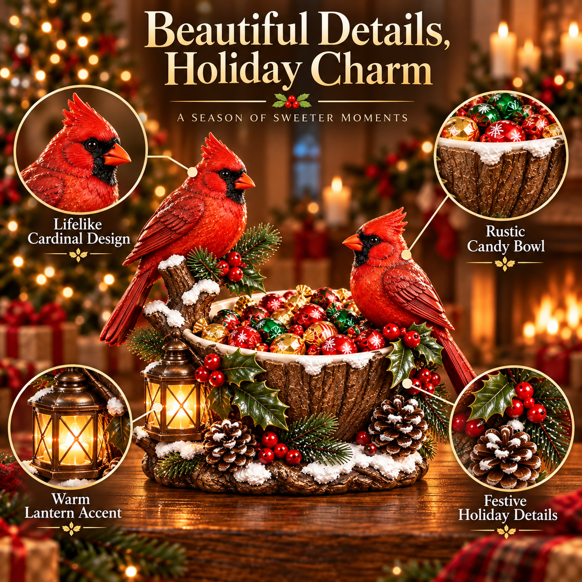 Cardinal Christmas Treat Bowl product details