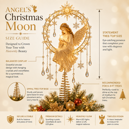 ✨ Angel’s Christmas Moon™ Lighted Angel Tree Topper