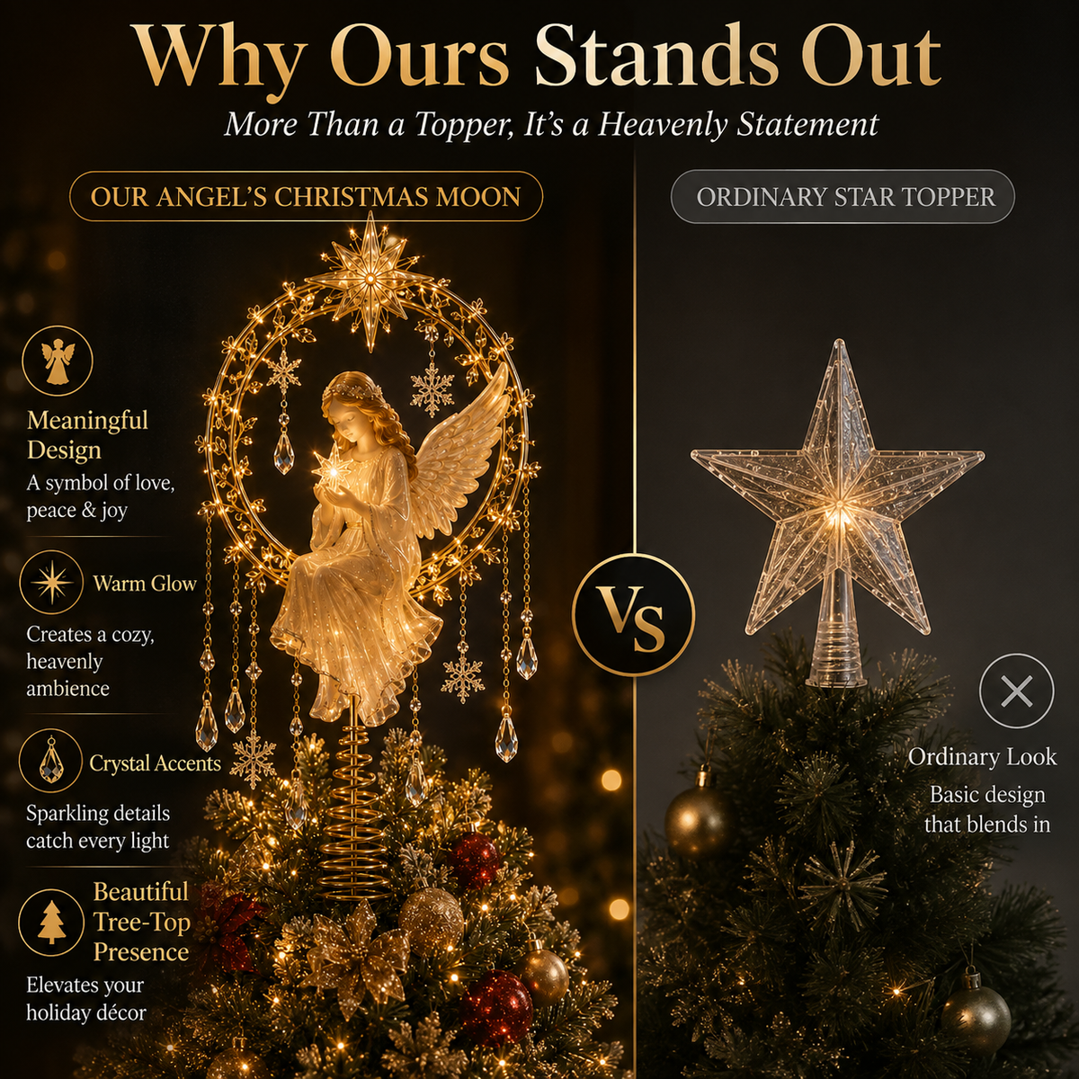 ✨ Angel’s Christmas Moon™ Lighted Angel Tree Topper