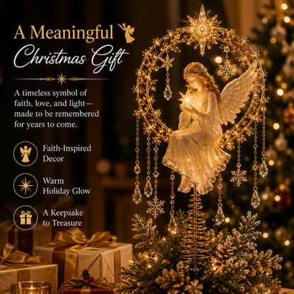 ✨ Angel’s Christmas Moon™ Lighted Angel Tree Topper