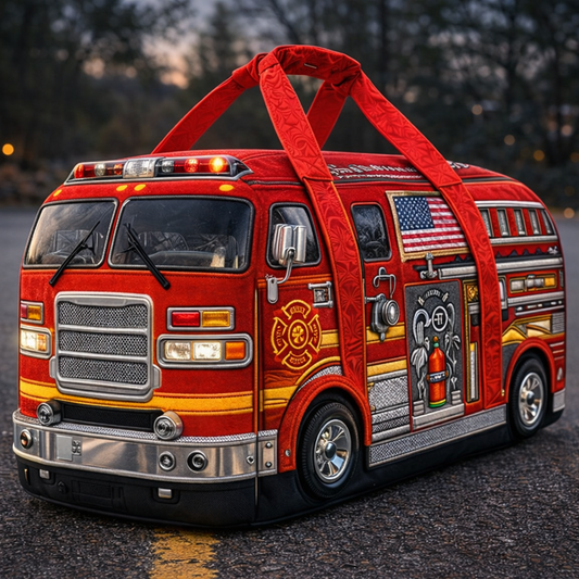 Fire Fighting Truck Quilted Duffle Bag