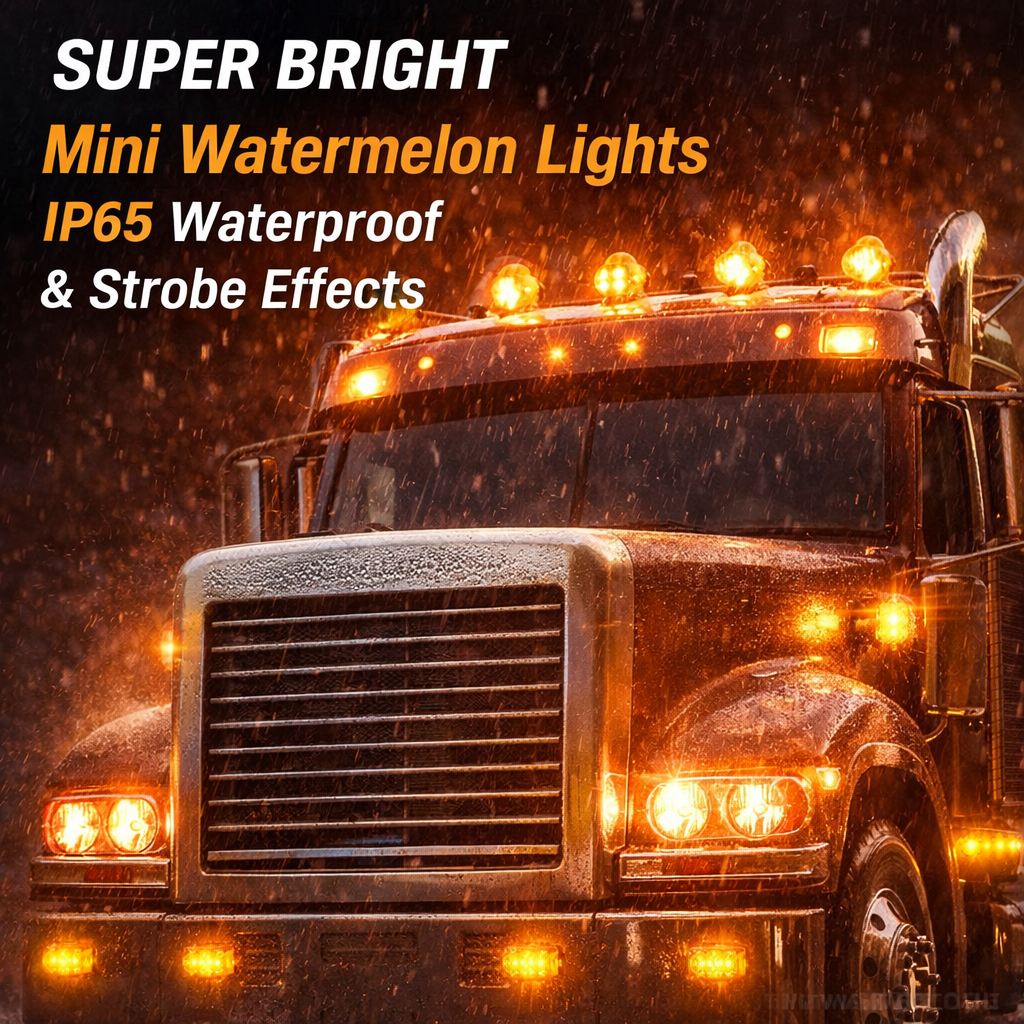 3/4 Inch LED Amber Watermelon Side Marker Light