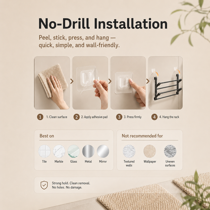 🪑 Foldable Wall‑Mounted Shoe Rack｜Space‑Saving Hanging Slipper Holder for Entryway Bathroom RV