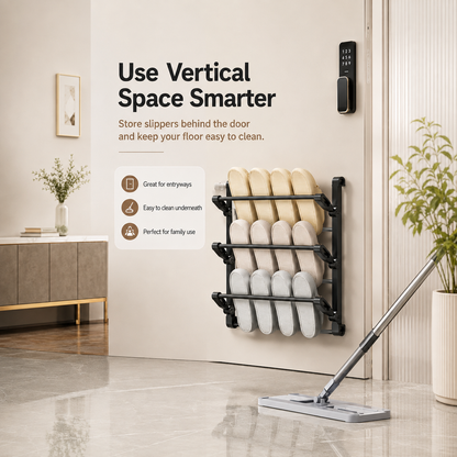 🪑 Foldable Wall‑Mounted Shoe Rack｜Space‑Saving Hanging Slipper Holder for Entryway Bathroom RV
