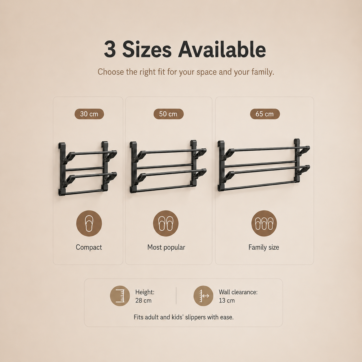 🪑 Foldable Wall‑Mounted Shoe Rack｜Space‑Saving Hanging Slipper Holder for Entryway Bathroom RV