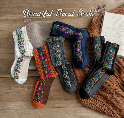 🌸 Vintage Floral Socks – 50% OFF Today Only! ✨