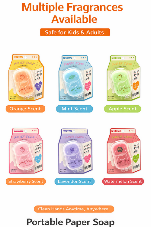 🧼 42% OFF Today – Travel Portable Paper Soap (50 Sheets, 6 Fresh Scents)