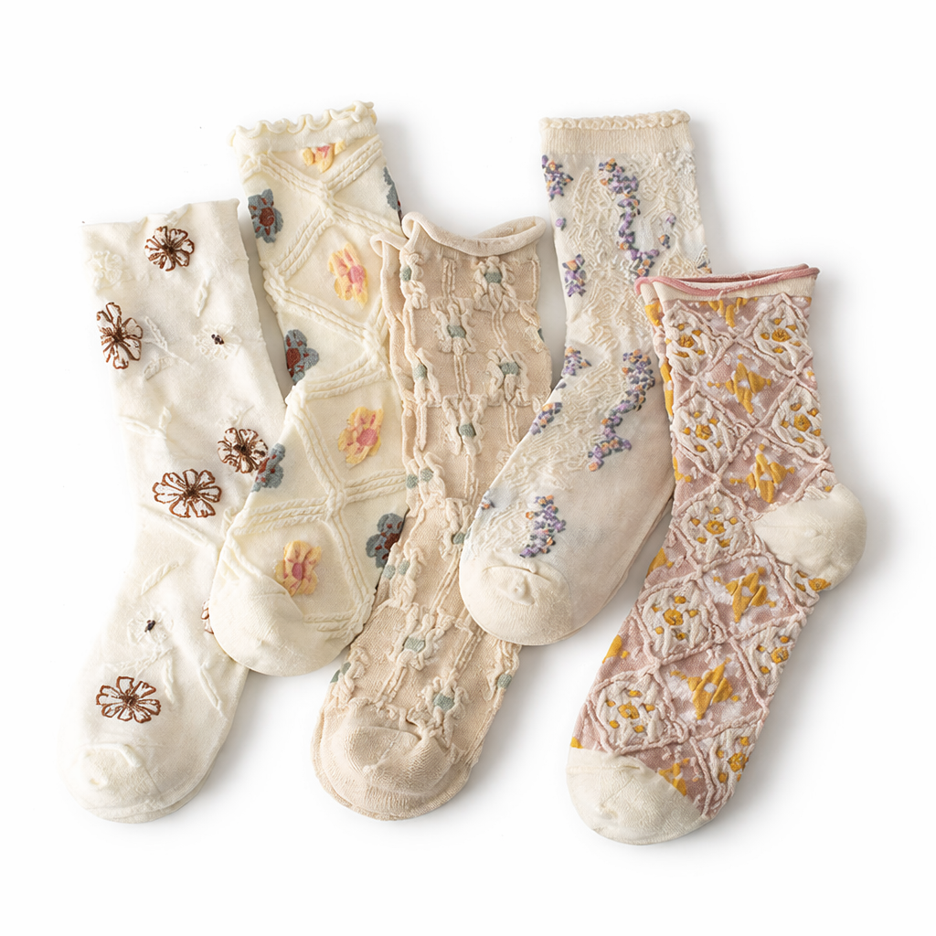 🌸 Vintage Floral Socks – 50% OFF Today Only! ✨