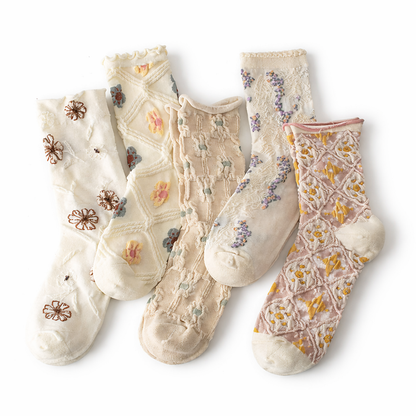 🌸 Vintage Floral Socks – 50% OFF Today Only! ✨