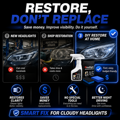 ✨ Mother's Day Sale 70% OFF🚘Automotive Headlamp Restoration Fluid Kit