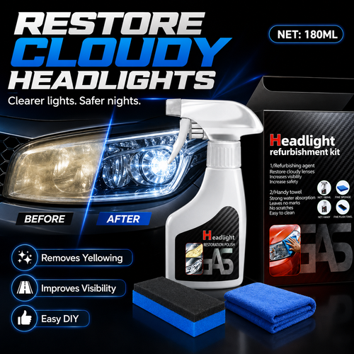 ✨ Mother's Day Sale 70% OFF🚘Automotive Headlamp Restoration Fluid Kit