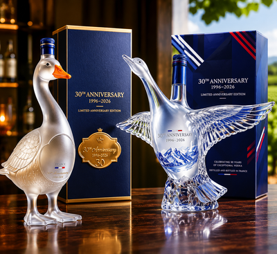 Glass Craft Anniversary 3D Sculpted Vodka Bottle