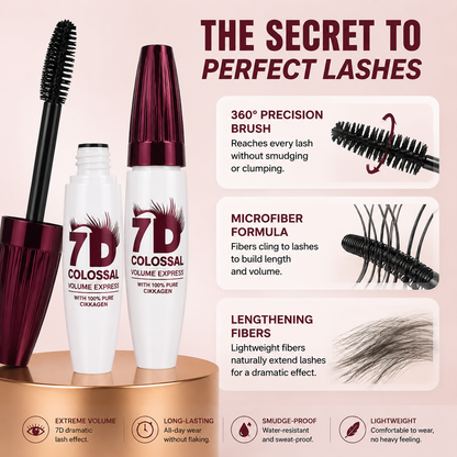🔥Limited-time offer: Buy one get one free✨7D Colossal Mascara – 7X Volume, 24H Waterproof & Smudge-Proof