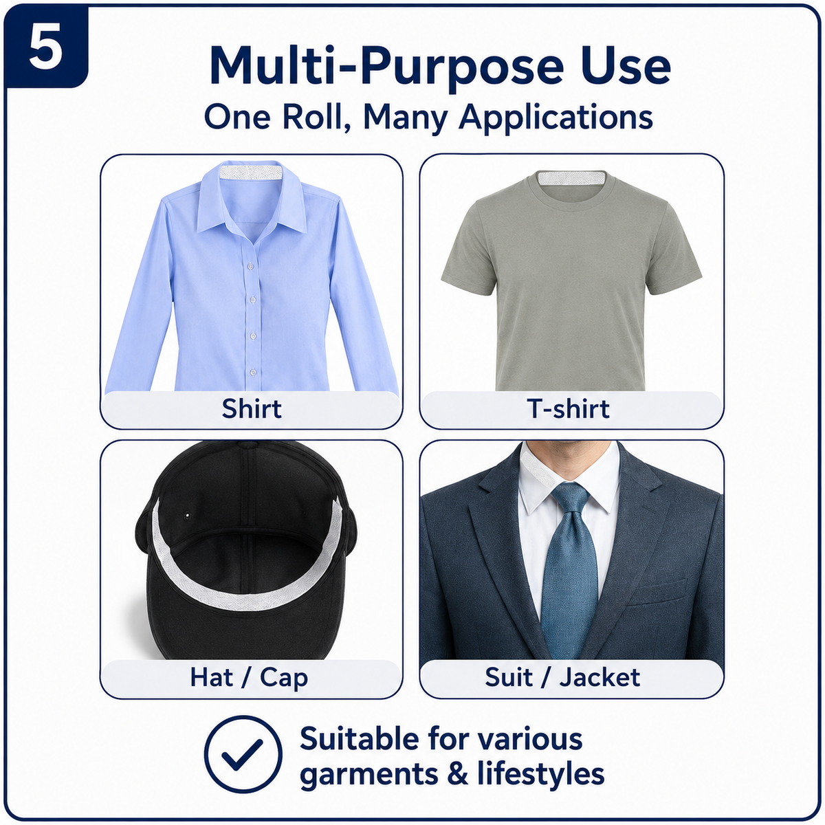 Self-Adhesive Collar Protector Sweat Absorbent Tape