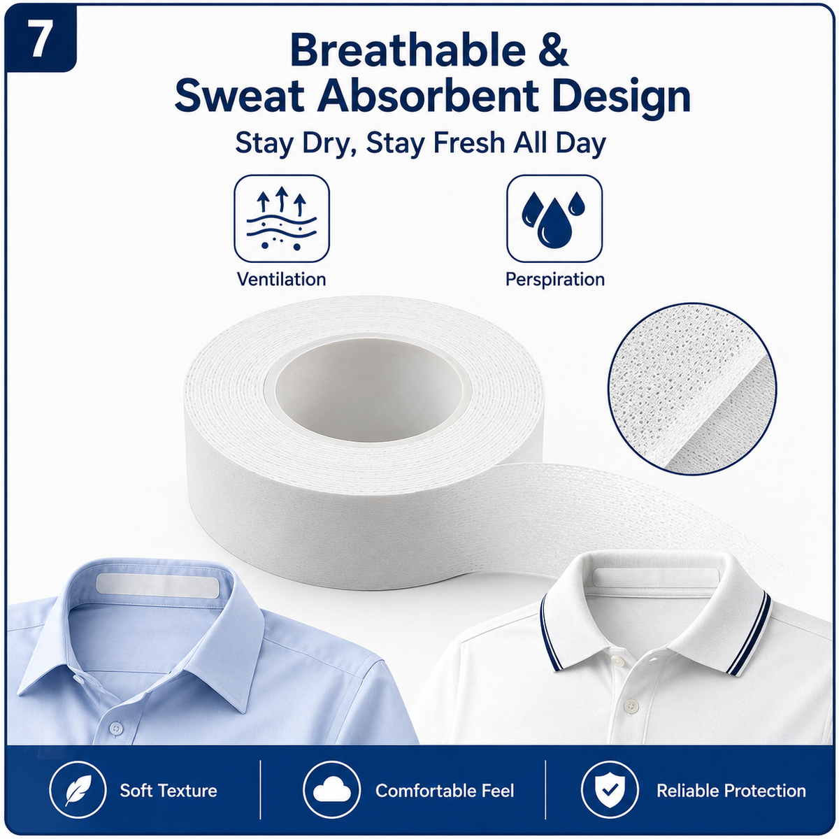 Self-Adhesive Collar Protector Sweat Absorbent Tape