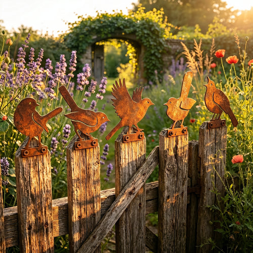 🔥Last Day 49% OFF🔥5-Piece Lifelike Rusty Metal Bird Silhouettes Garden Art