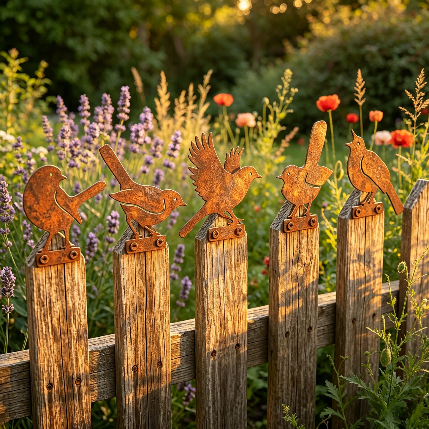 🔥Last Day 49% OFF🔥5-Piece Lifelike Rusty Metal Bird Silhouettes Garden Art