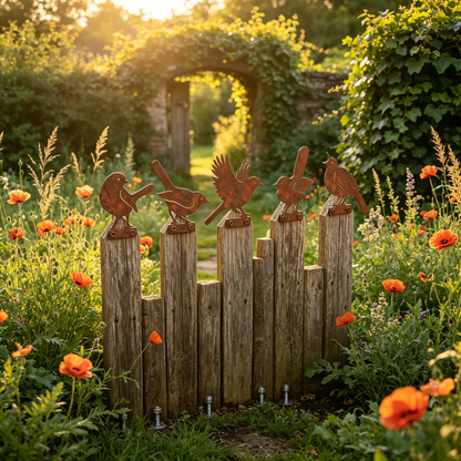 🔥Last Day 49% OFF🔥5-Piece Lifelike Rusty Metal Bird Silhouettes Garden Art
