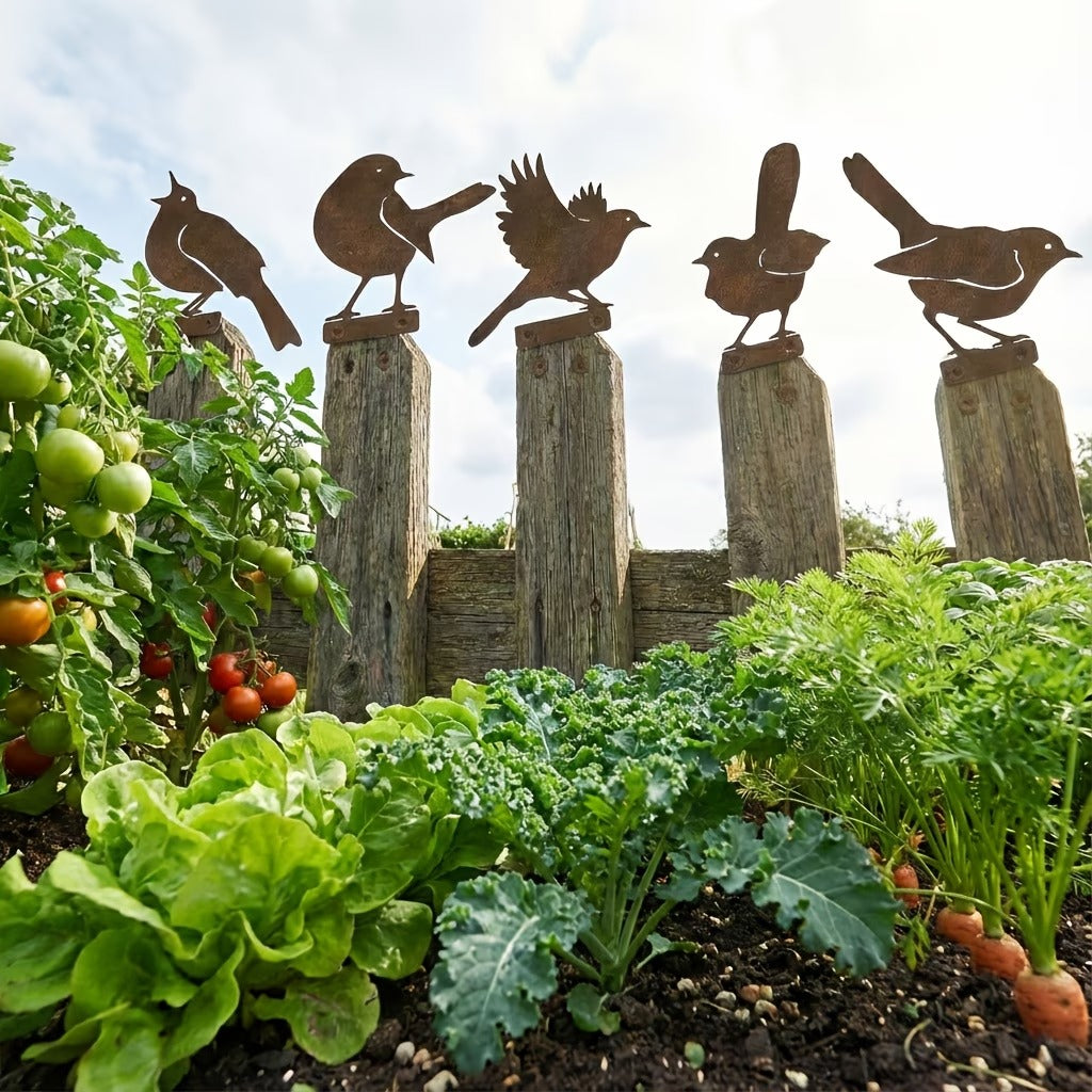 🔥Last Day 49% OFF🔥5-Piece Lifelike Rusty Metal Bird Silhouettes Garden Art