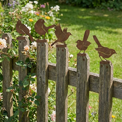 🔥Last Day 49% OFF🔥5-Piece Lifelike Rusty Metal Bird Silhouettes Garden Art