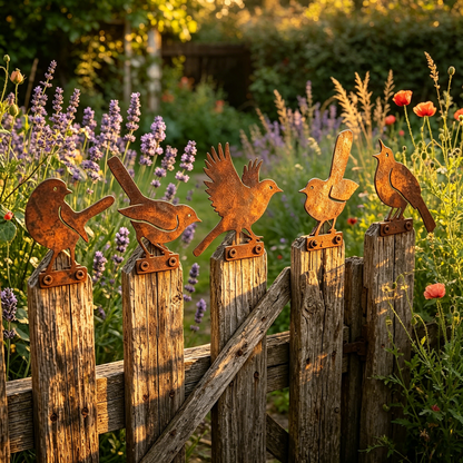 🔥Last Day 49% OFF🔥5-Piece Lifelike Rusty Metal Bird Silhouettes Garden Art
