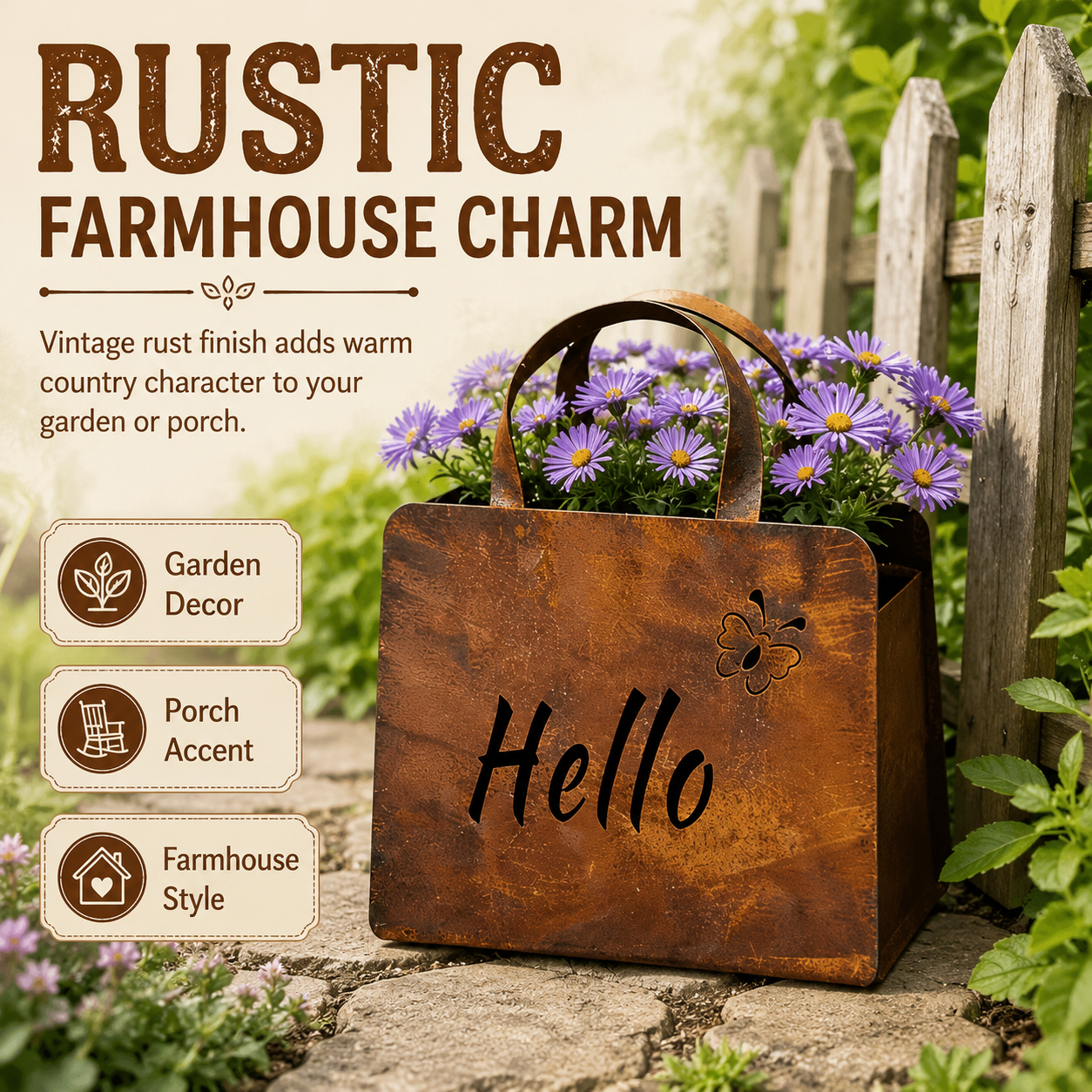 🎁Last Day 50% OFF🌸Rustic Metal Handbag Planter Decor