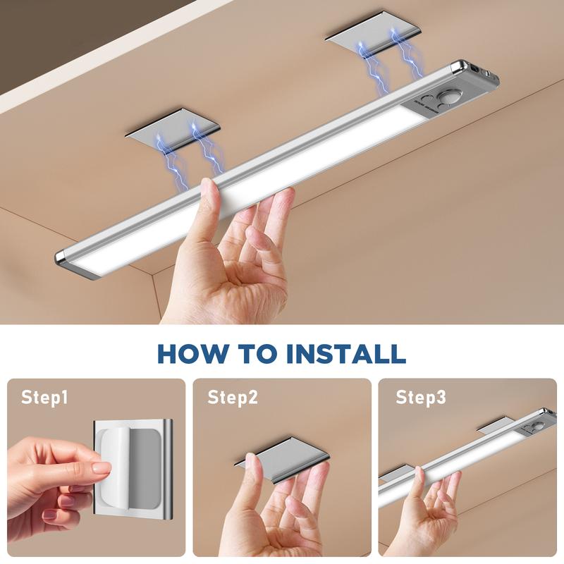 TAILEDEN Under Cabinet Lights,76LED Motion Sensor Night Light Indoor