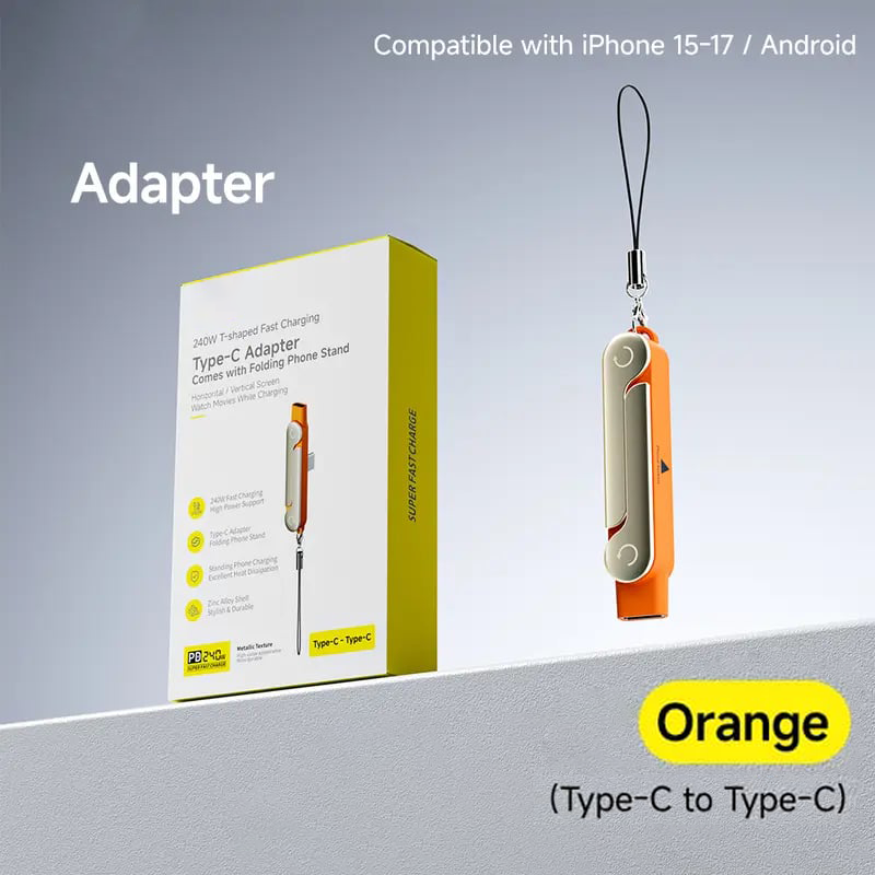 ⚡Official Authorized | MFi-Certified Cables🔥 240W Super Fast Charging 360° Rotating Invisible Stand Detachable Two-in-One Charging Cable