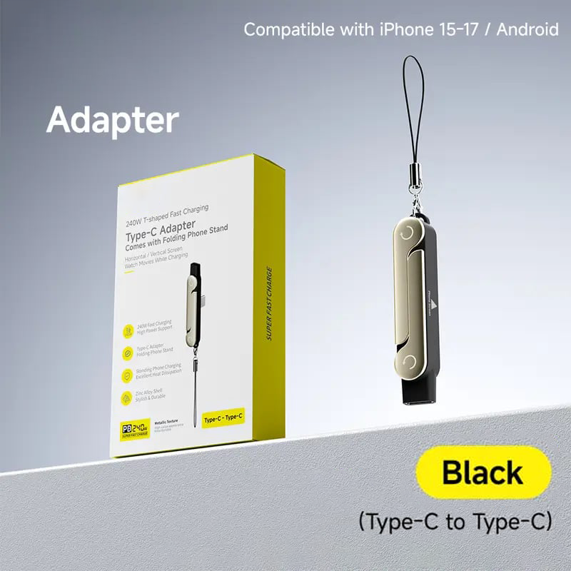 ⚡Official Authorized | MFi-Certified Cables🔥 240W Super Fast Charging 360° Rotating Invisible Stand Detachable Two-in-One Charging Cable