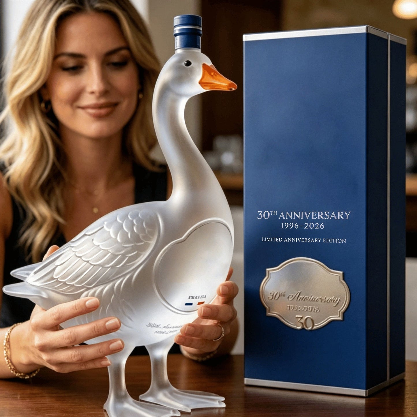 🪿Glass Craft Anniversary 3D Sculpted Vodka Bottle🥰