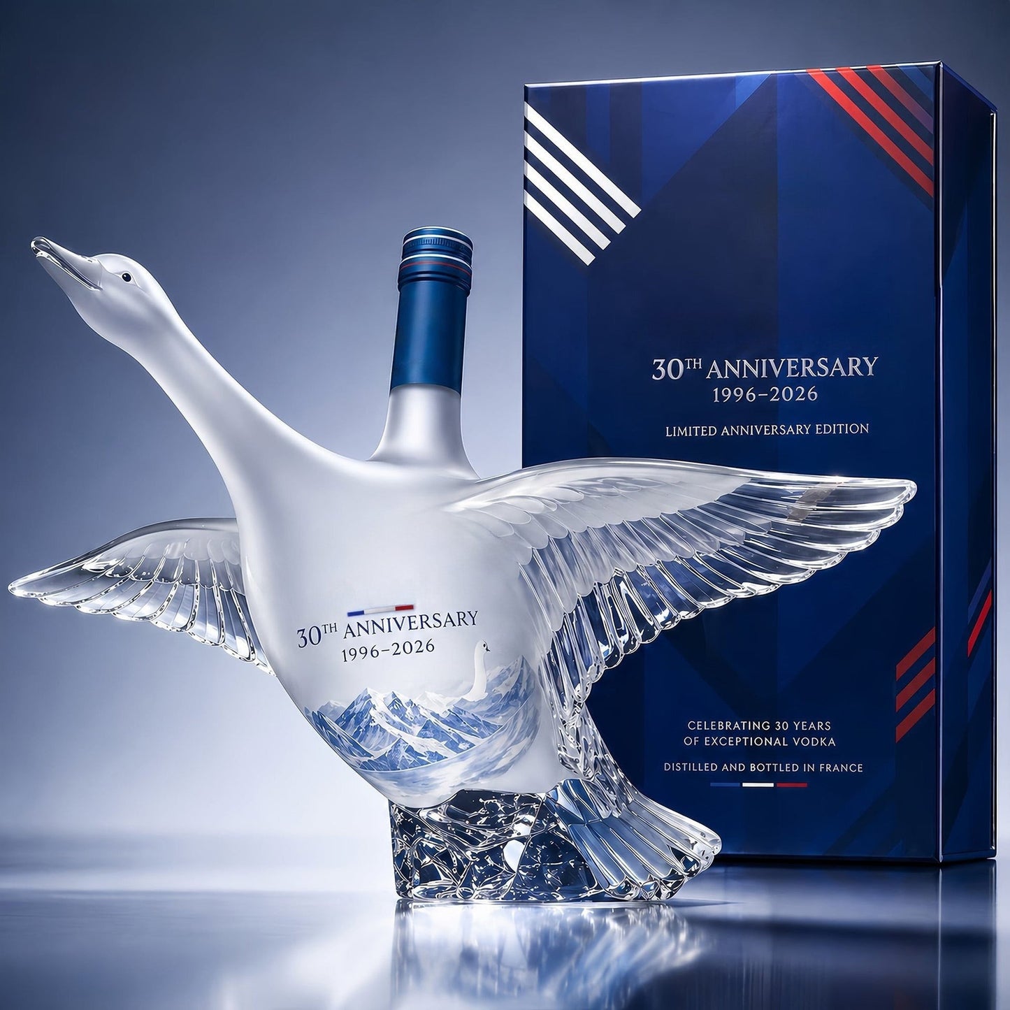 🪿Glass Craft Anniversary 3D Sculpted Vodka Bottle🥰