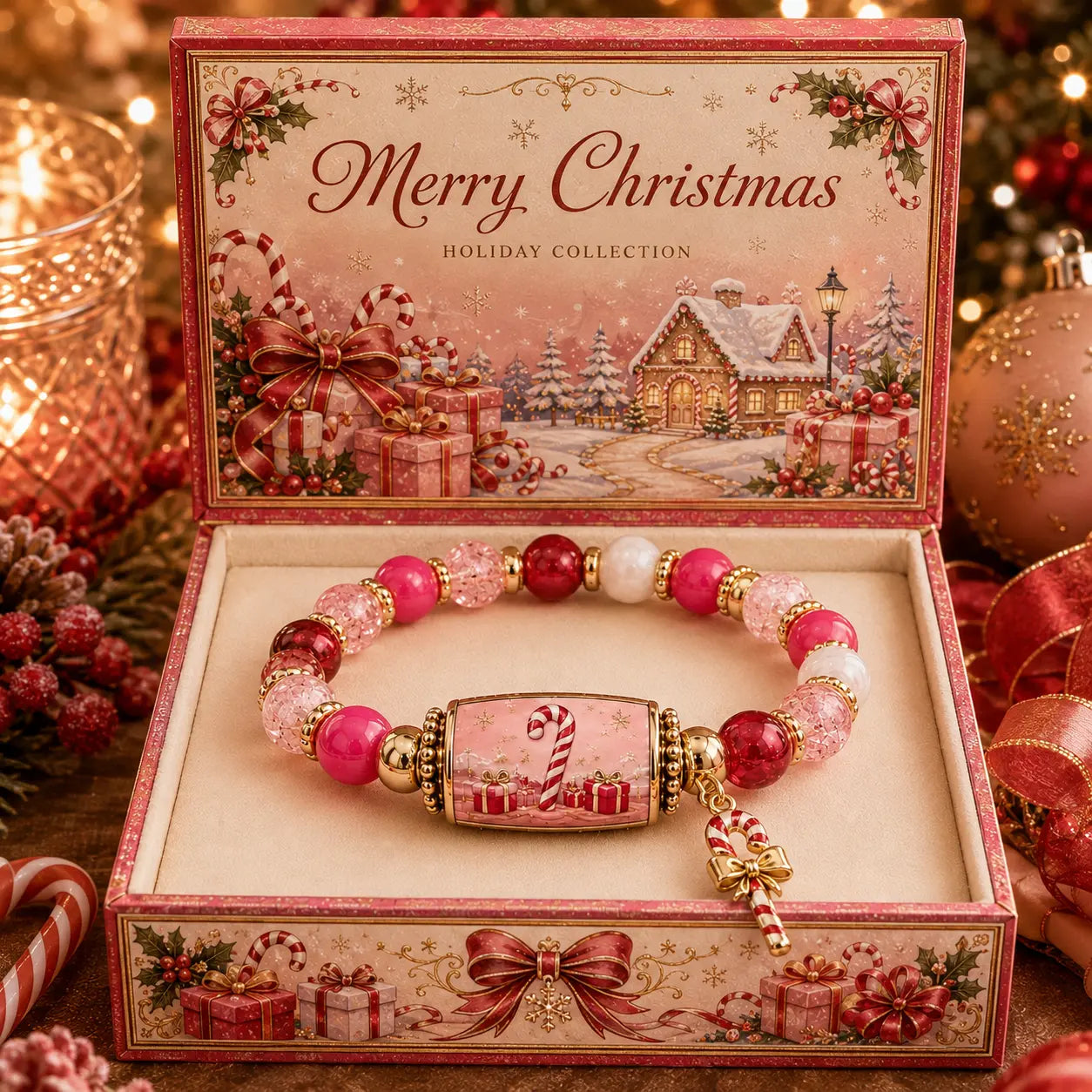 🎄 Limited Edition Christmas Story Beaded Bracelet Set – Holiday Gift Jewelry ✨🎁